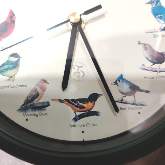 The Original Singing Bird Clock 25th Anniversary Edition Green 8.5" Tested VIDEO - Picture 9 of 17